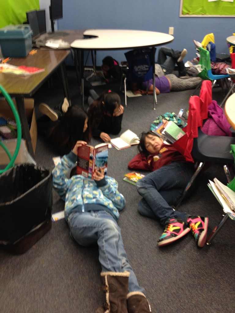Crazy Horse School students reading