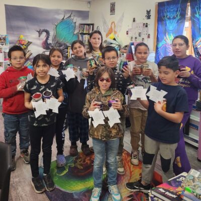 Children making soup