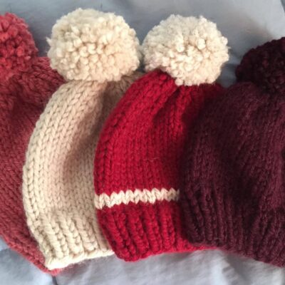 Knitted hats to keep little heads warm