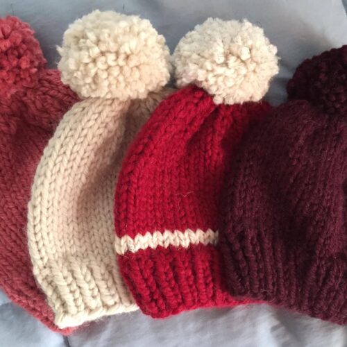 Knitted hats to keep little heads warm