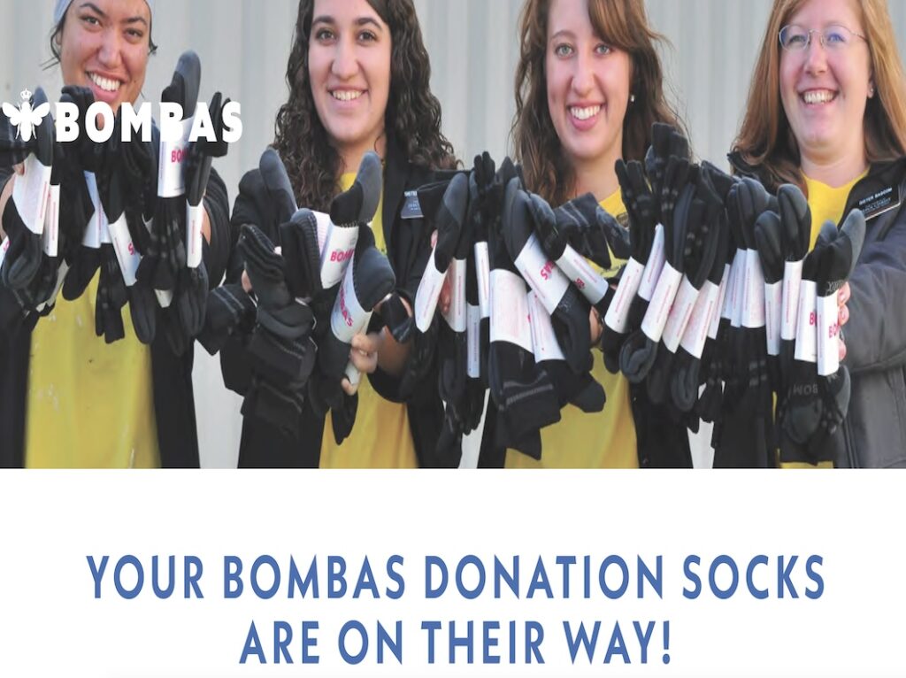 Annual donation of 2500 socks from Bombas
