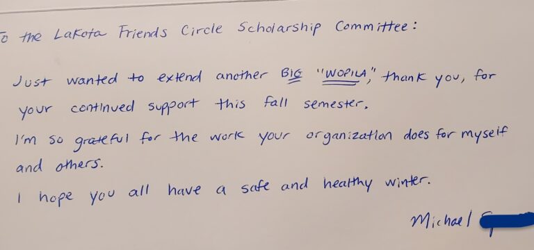 Thank you card from Michael S.